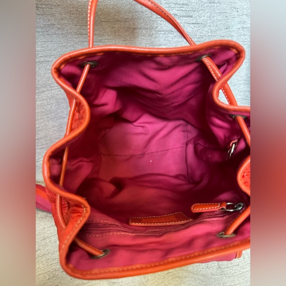 Coach - Vintage 2004 Orange Quilted Nylon & Leather Coach Mini Backpack With COA - Picture 8 of 11